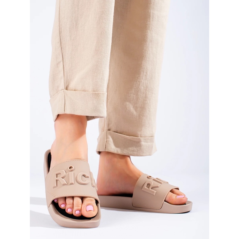 W. Potocki Beige Damenhausschuhe von Potocki 1