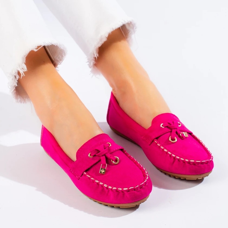 Rosa Wildleder-Slipper für Damen von Shelovet 1