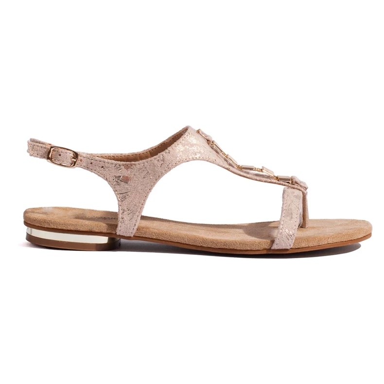 Rosa flache Sandalen von Shelovet 1