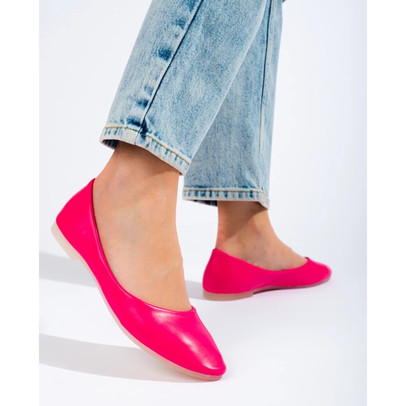 Rosa Ballerinas für Damen aus Shelovet-Öko-Leder 1