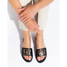 Klassische schwarze Shelovet-Hausschuhe für Damen 2