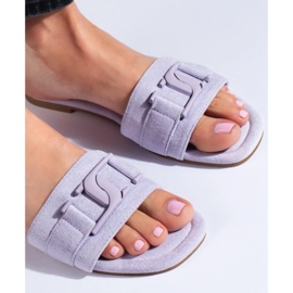 Lila Wildleder-Hausschuhe für Damen von Shelovet violett 1