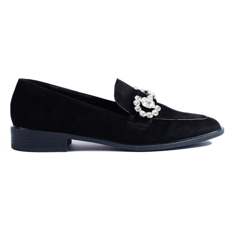 Schwarze Wildleder-Slipper mit Shelovet-Schnalle 1