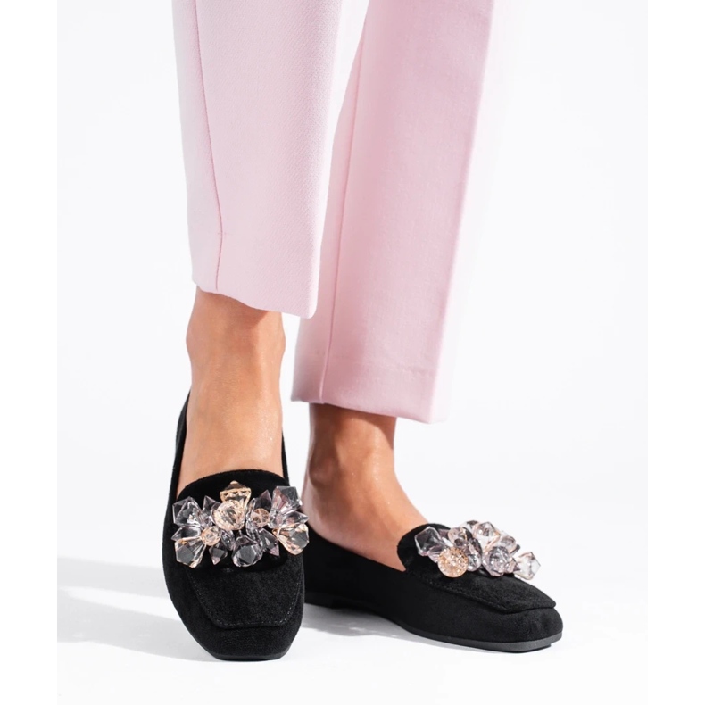 Herren aus schwarzem Wildleder mit dekorativen Shelovet-Kristallen 2