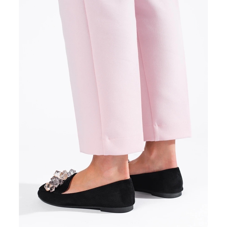 Herren aus schwarzem Wildleder mit dekorativen Shelovet-Kristallen 1