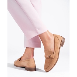 Braune Shelovet-Loafer für Damen beige 2