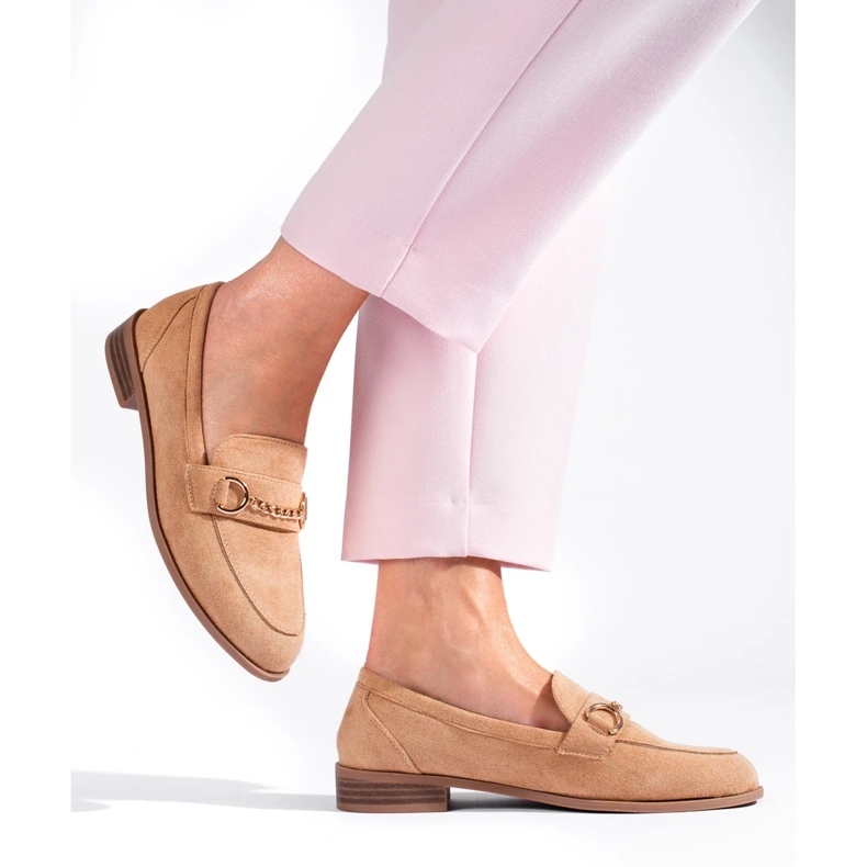 Braune Shelovet-Loafer für Damen beige 1