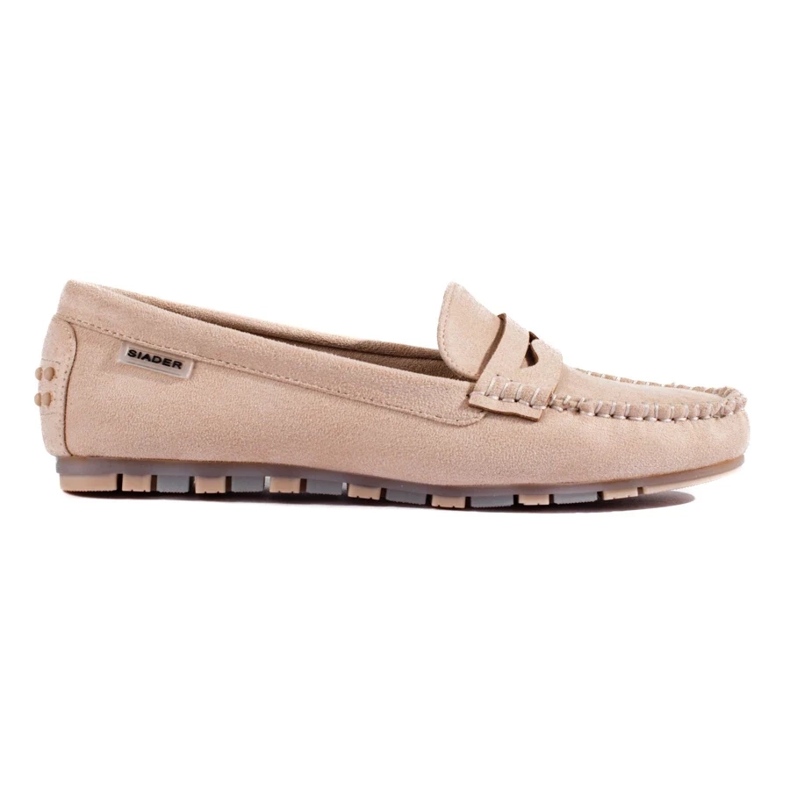 Beige Wildleder-Loafer für Damen von Shelovet 1