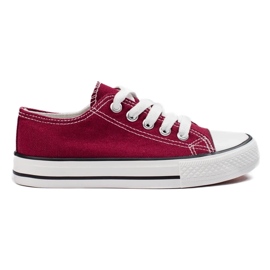 Kastanienbraune Shelovet-Schnürsneaker für Jugendliche rot 1