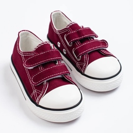 Vico burgunderfarbene Kinder-Sneaker mit Klettverschluss rot 3
