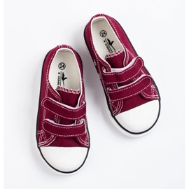 Vico burgunderfarbene Kinder-Sneaker mit Klettverschluss rot 1