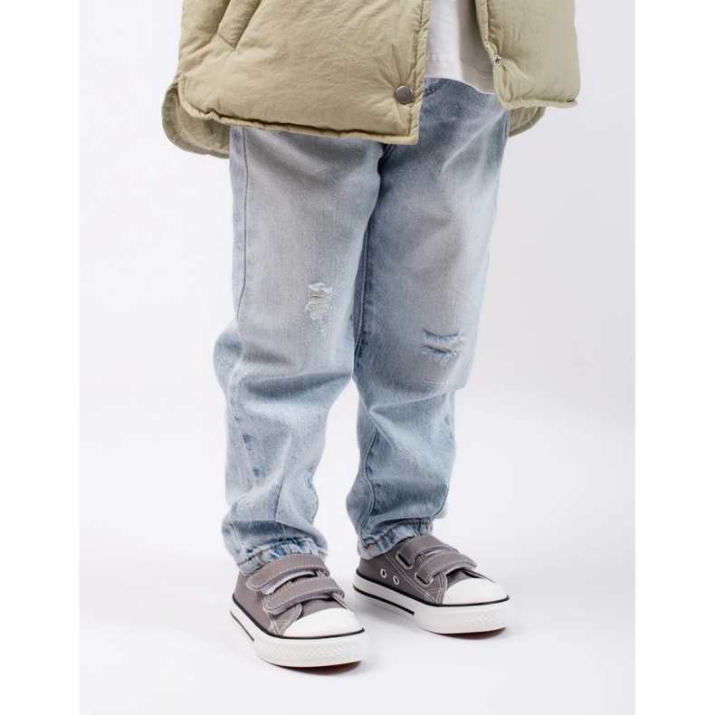 Kinder-Sneaker mit Klettverschluss grau Vico 2