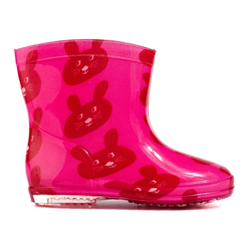 Rosa Gummistiefel für Mädchen mit Shelovet-Hasen 1