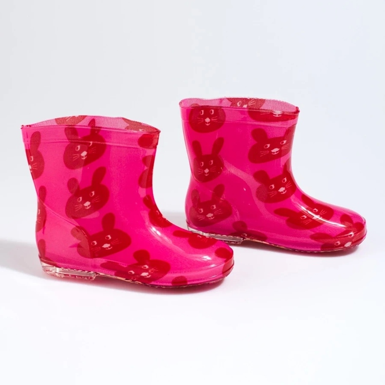Rosa Gummistiefel für Mädchen mit Shelovet-Hasen 2