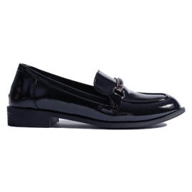 Klassische Loafer aus schwarzem Lack von Shelovet 2