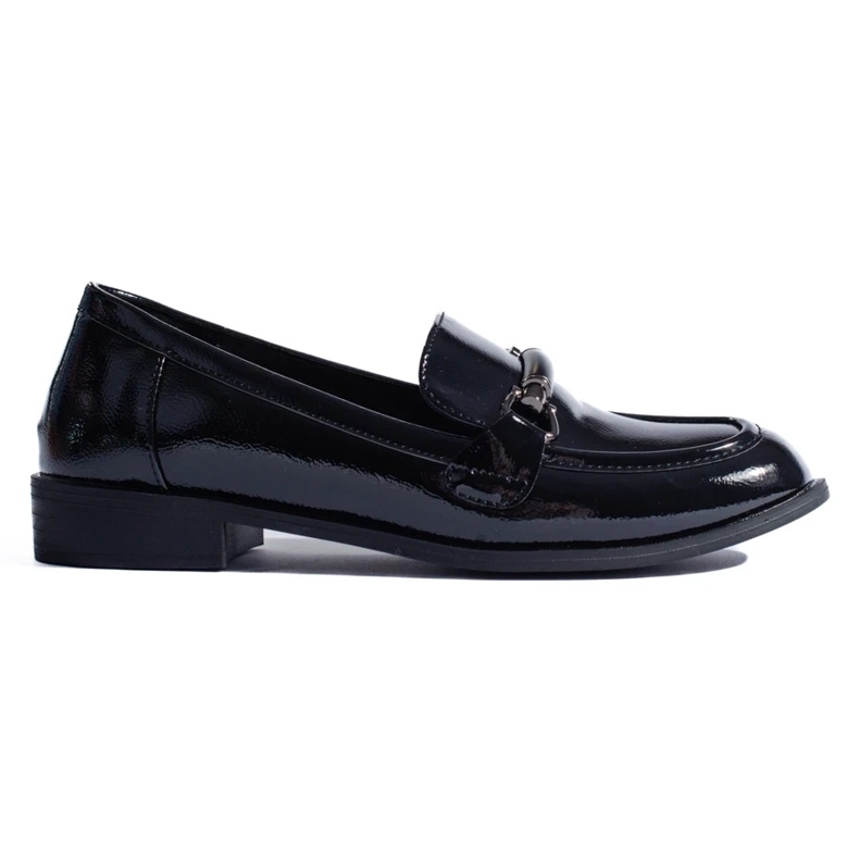 Klassische Loafer aus schwarzem Lack von Shelovet 2