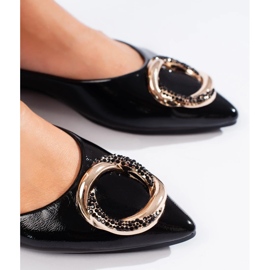 Shelovet Damen-Ballerinas aus Lackleder schwarz 1