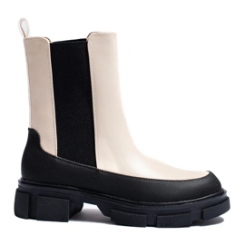 Goodin Beigefarbene hohe Chelsea-Stiefel für Damen von Shelovet 2