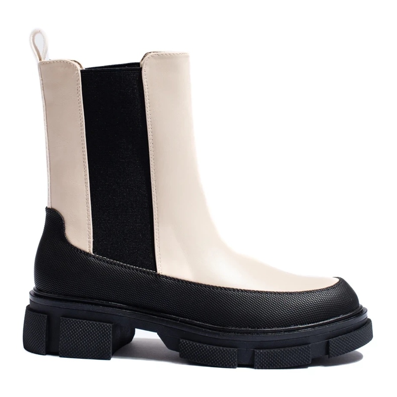 Goodin Beigefarbene hohe Chelsea-Stiefel für Damen von Shelovet 2