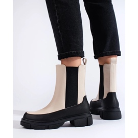 Goodin Beigefarbene hohe Chelsea-Stiefel für Damen von Shelovet 1