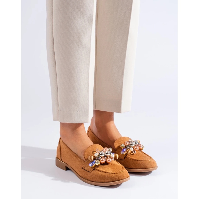 Shelovet Damen-Kamelherren mit Kristallen braun 1