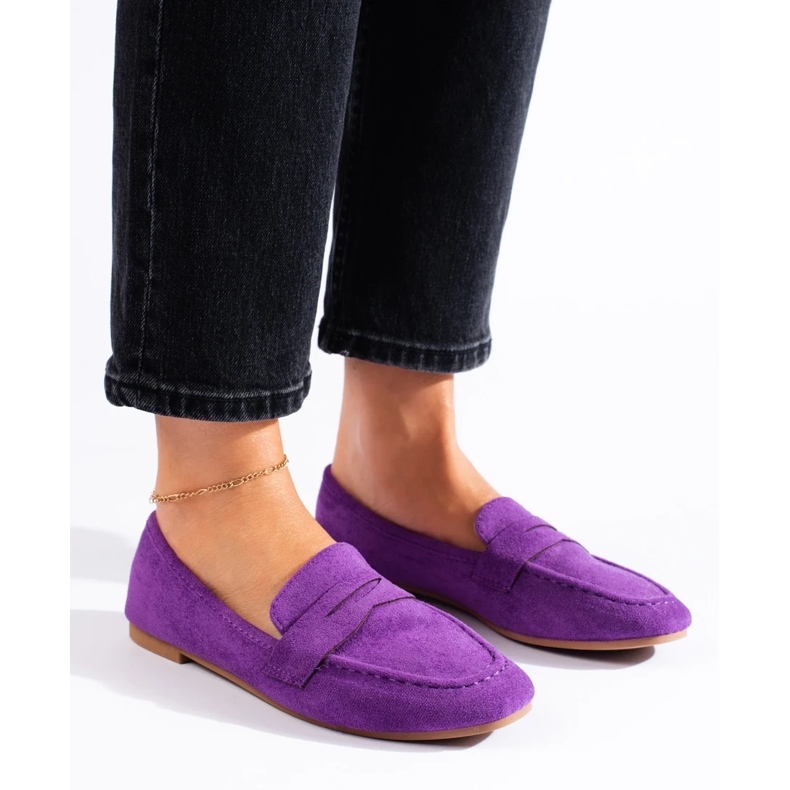 Bequeme Damen-Lords aus Wildleder, lila Shelovet 2