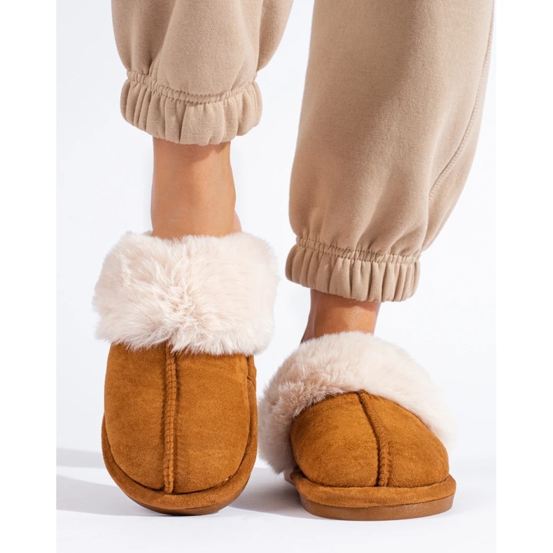 Shelovet Kamelpantoffeln für Damen braun 1