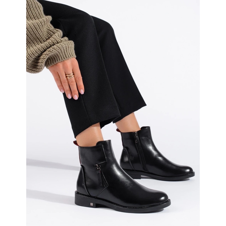 W. Potocki Schwarze elegante Damenstiefelette von Potocki 2