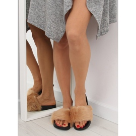 Beige Pelzhausschuhe S36 beige 1