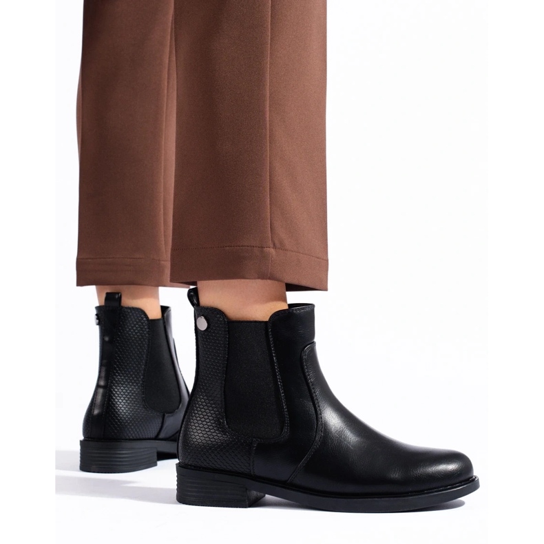 Schwarze Chelsea-Stiefel für Damen von Shelovet 1