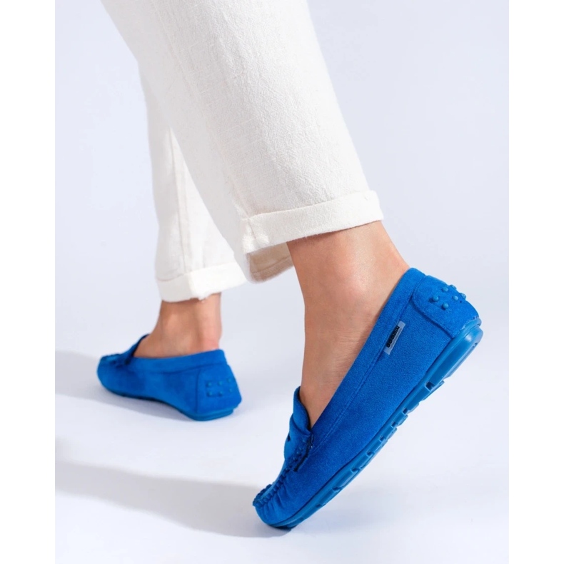 Blaue Wildleder-Slipper 1