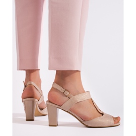 Goodin Goldene Damensandalen mit hohen Absätzen 2