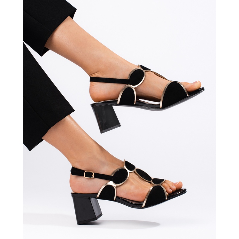 Goodin Schwarze Damensandalen mit Schnalle 2