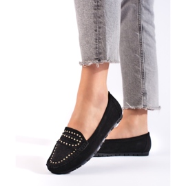 Schwarze Wildleder-Slipper für Damen 2