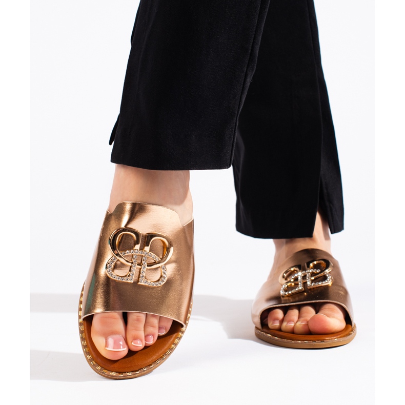 Stylische goldene Damen-Flip-Flops 2