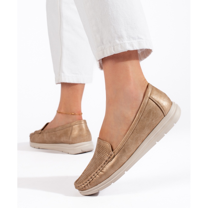 Goldene Mokassins für Damen 2