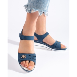 Blaue Keilsandalen 2