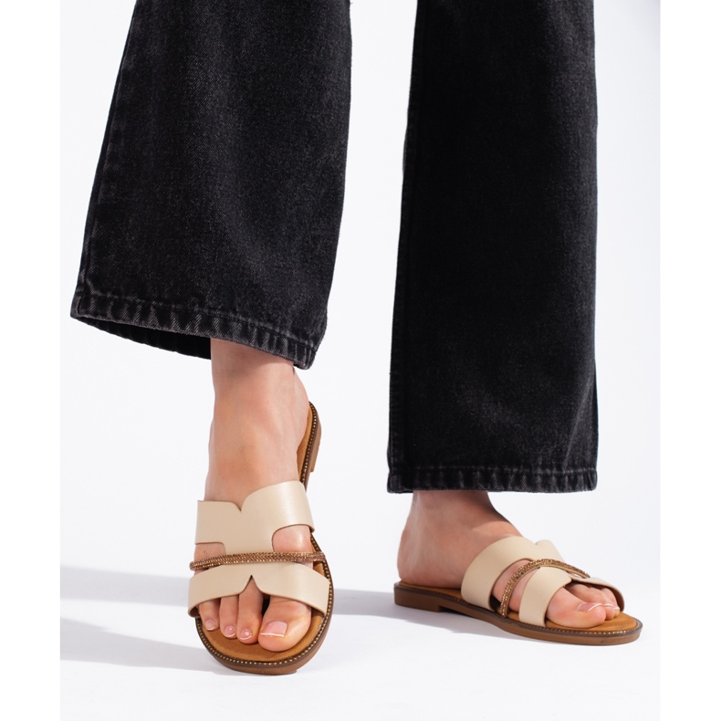 Elegante beige Damen-Flip-Flops 2