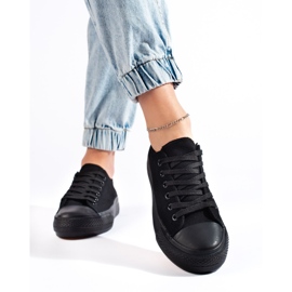 Schwarze Plateau-Sneaker für Damen 2