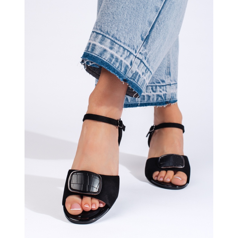 Schwarze, elegante Sandaletten von Sergio Leone 2