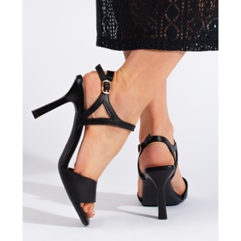 Sergio Leone Schwarze Damensandalen mit hohen Absätzen 2