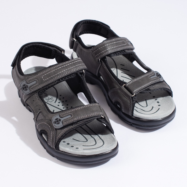 Herren-Sportsandalen mit Klettverschluss grau 2