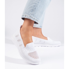 Damen-Slipper aus weißem Textil 2