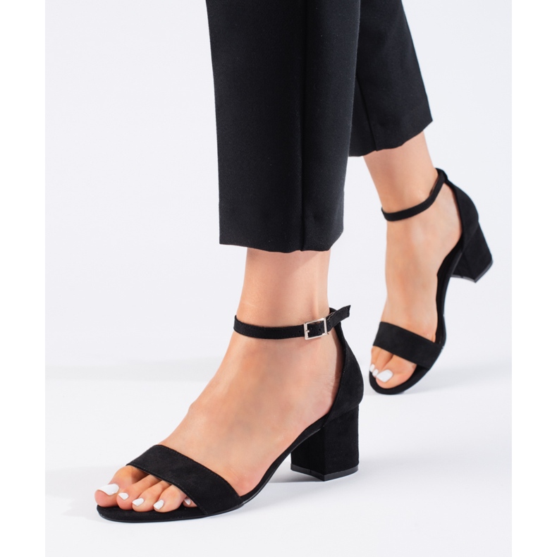 Seastar Schwarze Wildleder-Sandalen mit hohen Absätzen 2