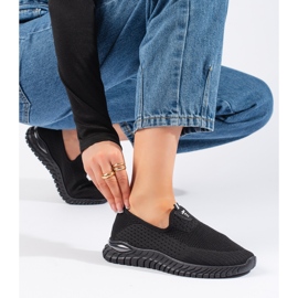 Damen-Sneaker aus schwarzem Textil 2