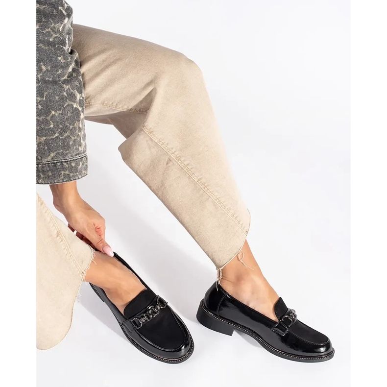 Schwarze elegante Damenmokassins 2