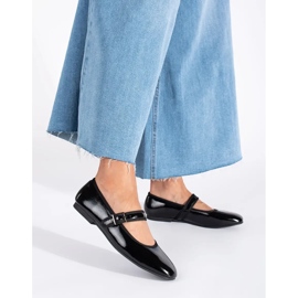 Schwarz lackierte Ballerinas für Damen 2