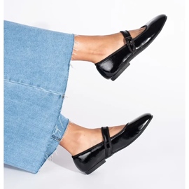 Schwarz lackierte Ballerinas für Damen 1