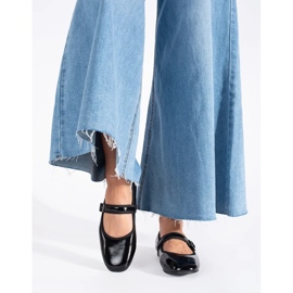 Schwarz lackierte Ballerinas für Damen 3