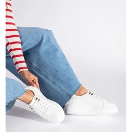 Weiße Plateau-Sneaker aus Leder 1